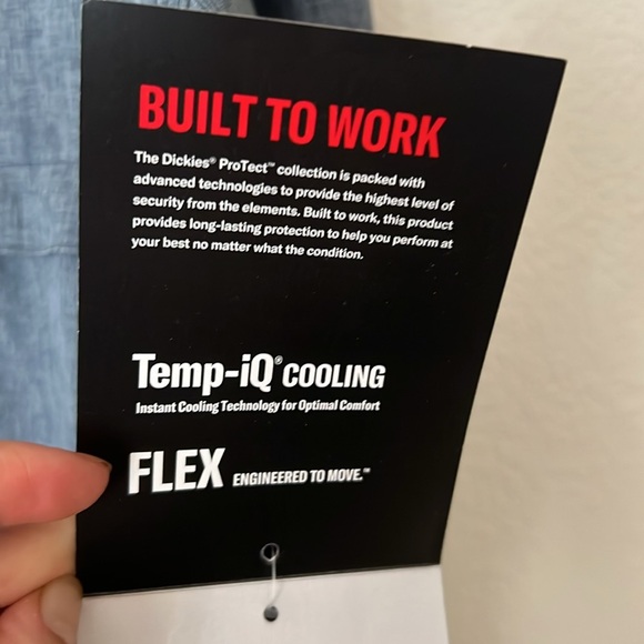 Dickies Cooling Utility Performance Work Shirt Long Sleeve UPF Airforce Blue - Picture 7 of 14